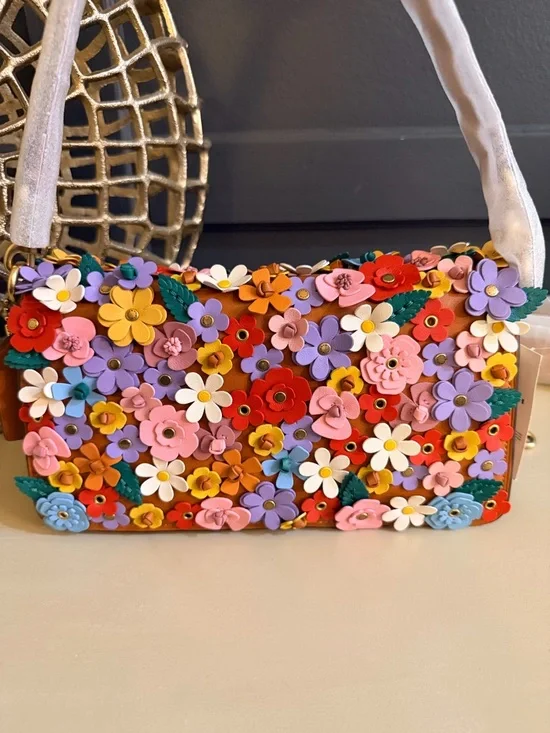 Coach Tabby Shoulder Bag 26 Floral Appliqué Nappa Leather CDZ35 - Picture 11 of 17